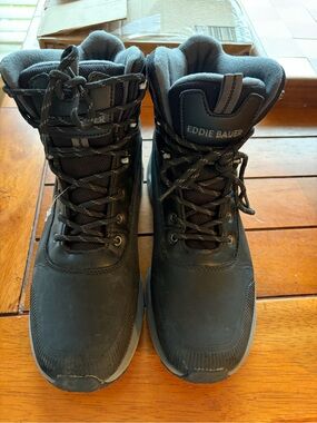 Eddie Bauer Black Lace-Up Men's Winter Boots